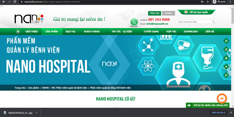 NANOSOFT - Đơn vị cung cấp phần mềm quản lý bệnh viện, phòng khám