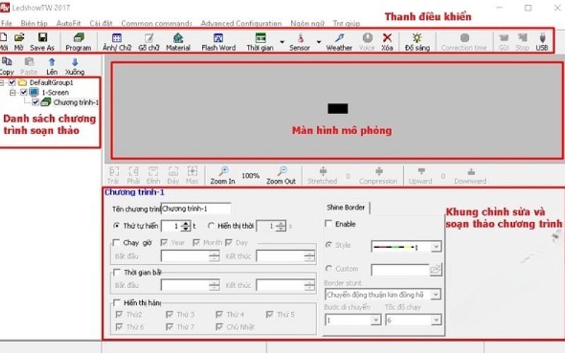 Phần mềm chạy LED quảng cáo LEDShowTW