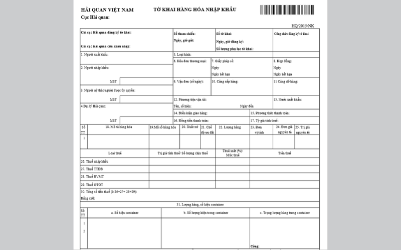 Tiến hành thủ tục mở tờ khai hải quan